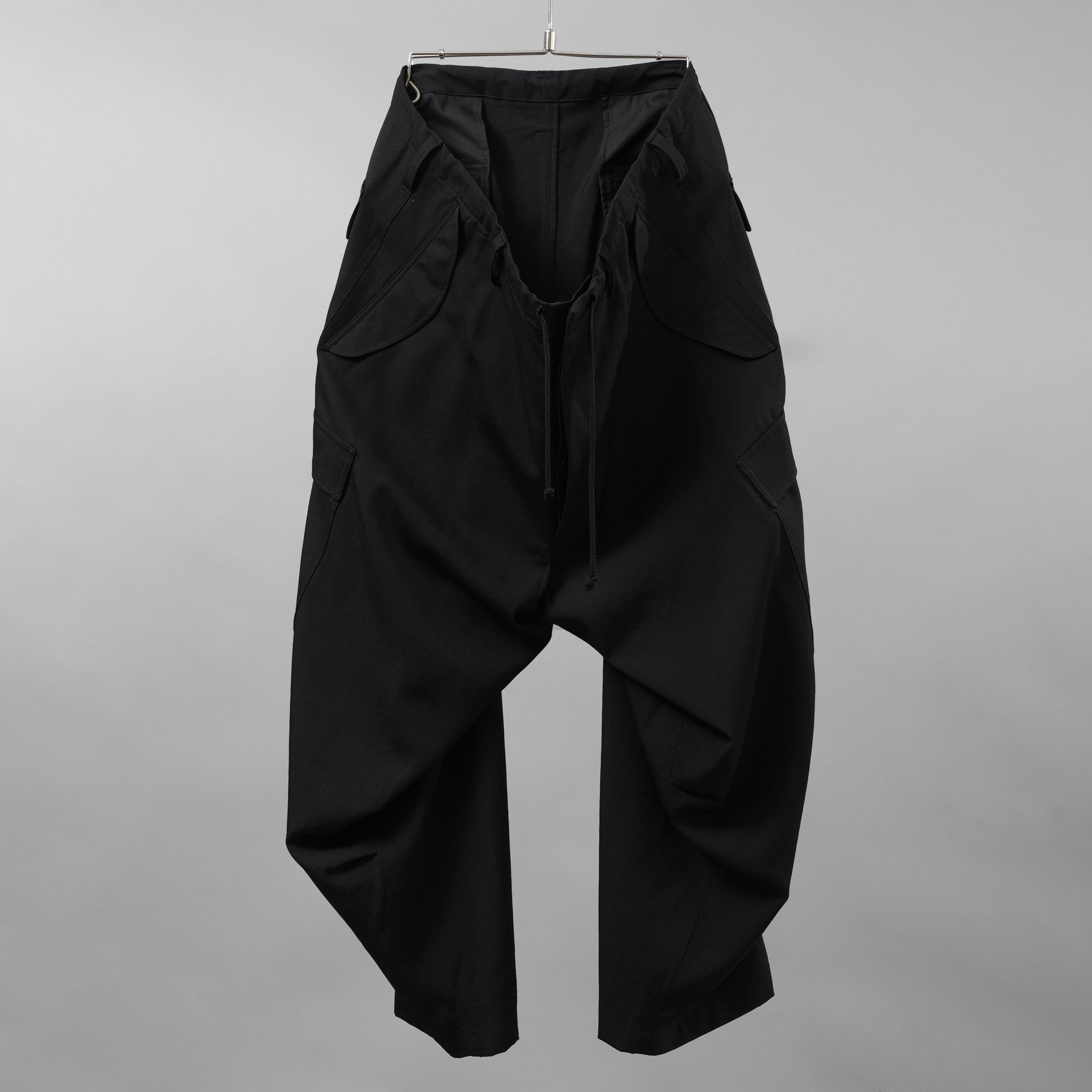 Y's for men ワイズフォーメン / 美品 24AW GABARDINE SIDE TRIPLE STITCH CARGO PANTS シワギャバ 脇3本ステッチ カーゴパンツ / MO-P32-100 / size 3 (BLACK)