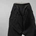 Y's for men ワイズフォーメン / 美品 24AW GABARDINE SIDE TRIPLE STITCH CARGO PANTS シワギャバ 脇3本ステッチ カーゴパンツ / MO-P32-100 / size 3 (BLACK)
