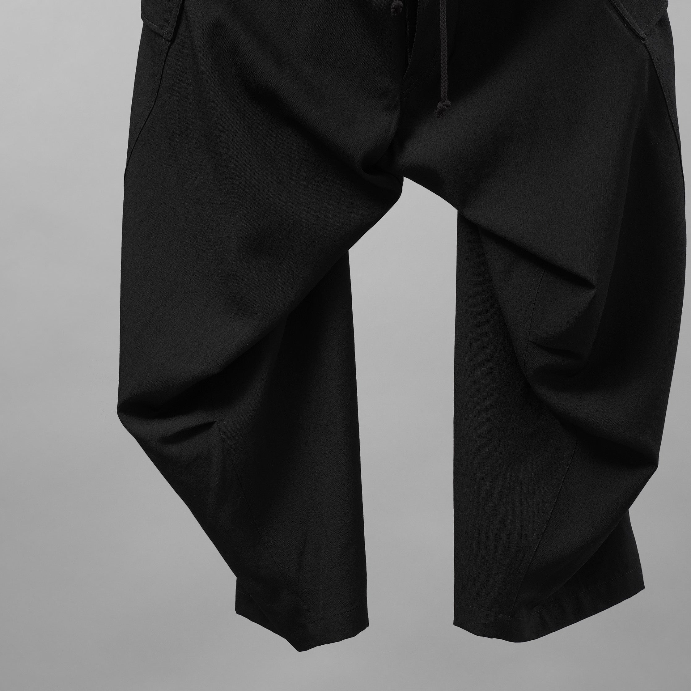 Y's for men ワイズフォーメン / 美品 24AW GABARDINE SIDE TRIPLE STITCH CARGO PANTS シワギャバ 脇3本ステッチ カーゴパンツ / MO-P32-100 / size 3 (BLACK)