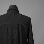 希少 incarnation インカネーション LINEA_F / 18 Pre Fall 美品 WRINKLE PROCESS BUTTON DOWN SHIRT / LI/VI WOVEN / 長袖シャツ / size M (BLACK）