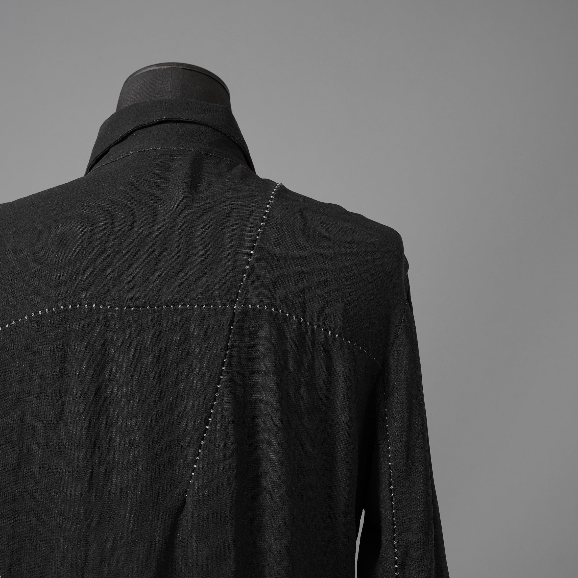 希少 incarnation インカネーション LINEA_F / 18 Pre Fall 美品 WRINKLE PROCESS BUTTON DOWN SHIRT / LI/VI WOVEN / 長袖シャツ / size M (BLACK）