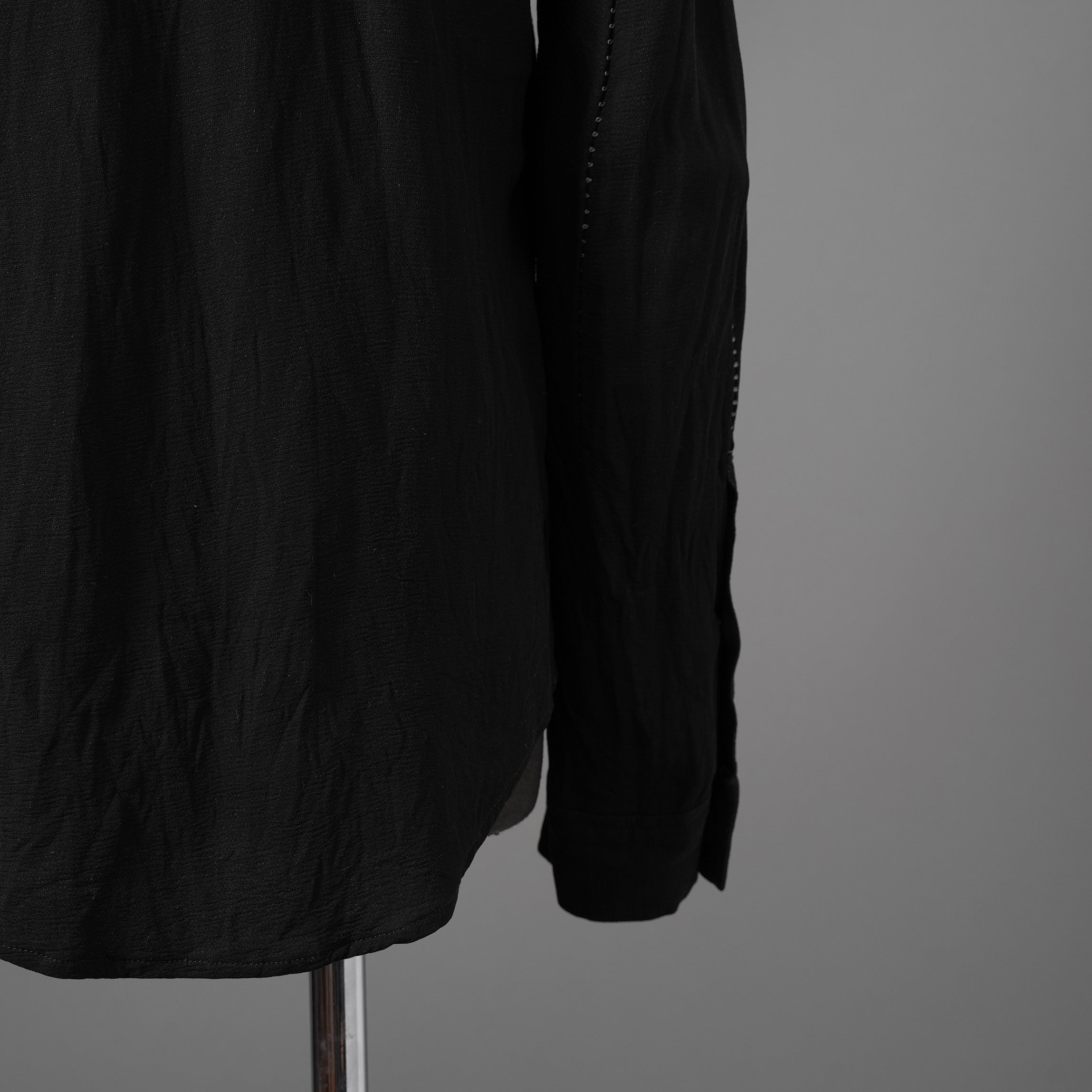 希少 incarnation インカネーション LINEA_F / 18 Pre Fall 美品 WRINKLE PROCESS BUTTON DOWN SHIRT / LI/VI WOVEN / 長袖シャツ / size M (BLACK）