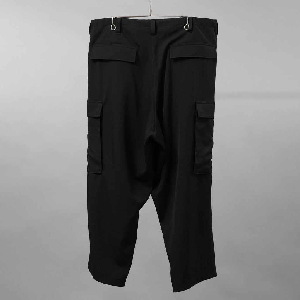 Y's for men ワイズフォーメン / 美品 24AW GABARDINE SIDE TRIPLE STITCH CARGO PANTS シワギャバ 脇3本ステッチ カーゴパンツ / MO-P32-100 / size 3 (BLACK)