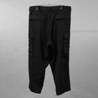 Y's for men ワイズフォーメン / 美品 24AW GABARDINE SIDE TRIPLE STITCH CARGO PANTS シワギャバ 脇3本ステッチ カーゴパンツ / MO-P32-100 / size 3 (BLACK)