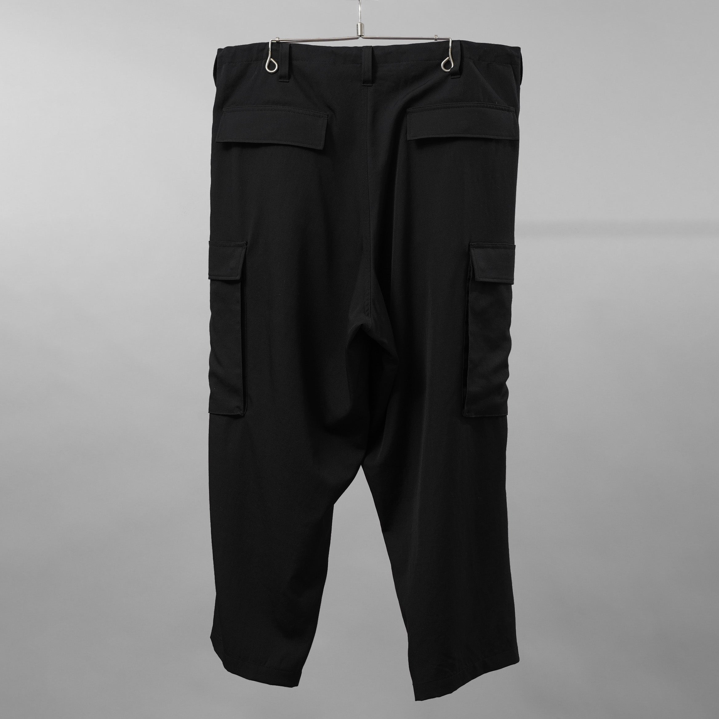Y's for men ワイズフォーメン / 美品 24AW GABARDINE SIDE TRIPLE STITCH CARGO PANTS シワギャバ 脇3本ステッチ カーゴパンツ / MO-P32-100 / size 3 (BLACK)