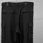 Y's for men ワイズフォーメン / 美品 24AW GABARDINE SIDE TRIPLE STITCH CARGO PANTS シワギャバ 脇3本ステッチ カーゴパンツ / MO-P32-100 / size 3 (BLACK)