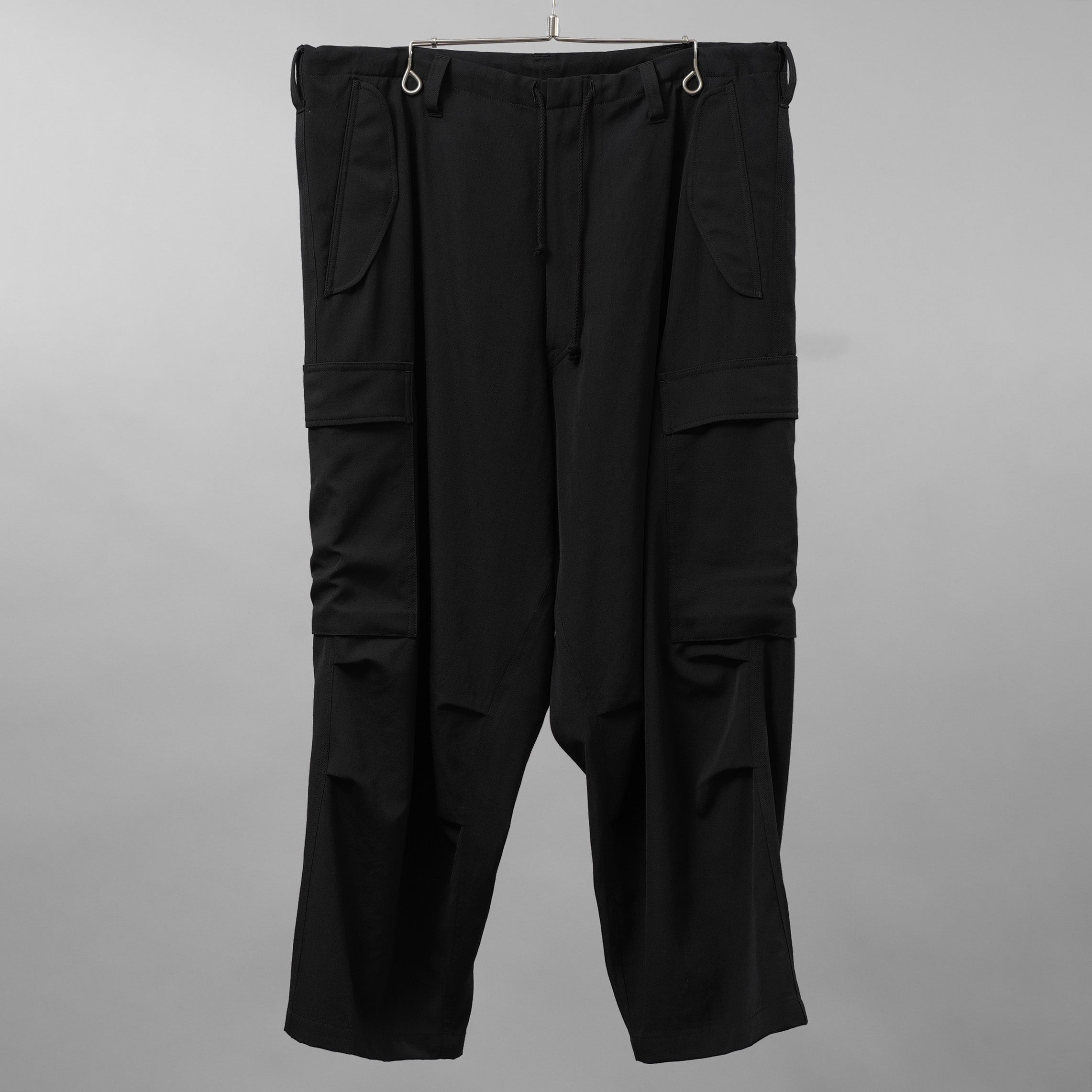 Y's for men ワイズフォーメン / 美品 24AW GABARDINE SIDE TRIPLE STITCH CARGO PANTS シワギャバ 脇3本ステッチ カーゴパンツ / MO-P32-100 / size 3 (BLACK)