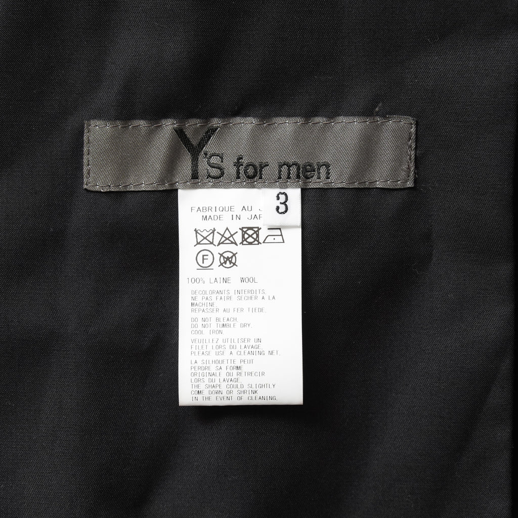 Y's for men ワイズフォーメン / 美品 24AW GABARDINE SIDE TRIPLE STITCH CARGO PANTS シワギャバ 脇3本ステッチ カーゴパンツ / MO-P32-100 / size 3 (BLACK)