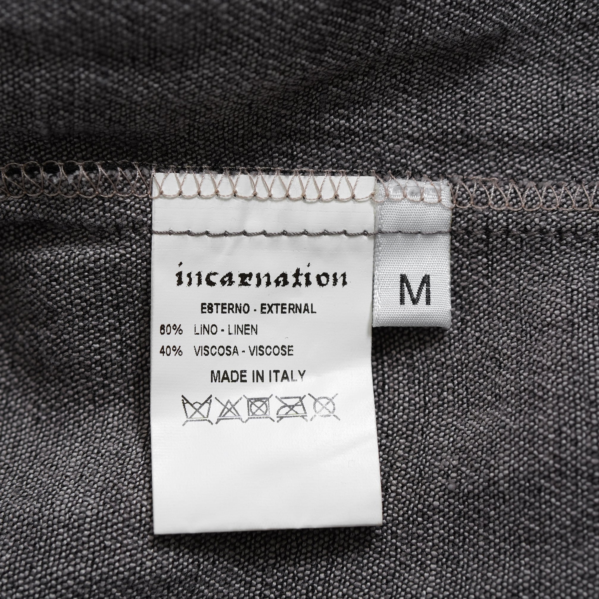 希少 incarnation インカネーション LINEA_F / 18 Pre Fall 美品 WRINKLE PROCESS BUTTON DOWN SHIRT / LI/VI WOVEN / 長袖シャツ / size M (BLACK）