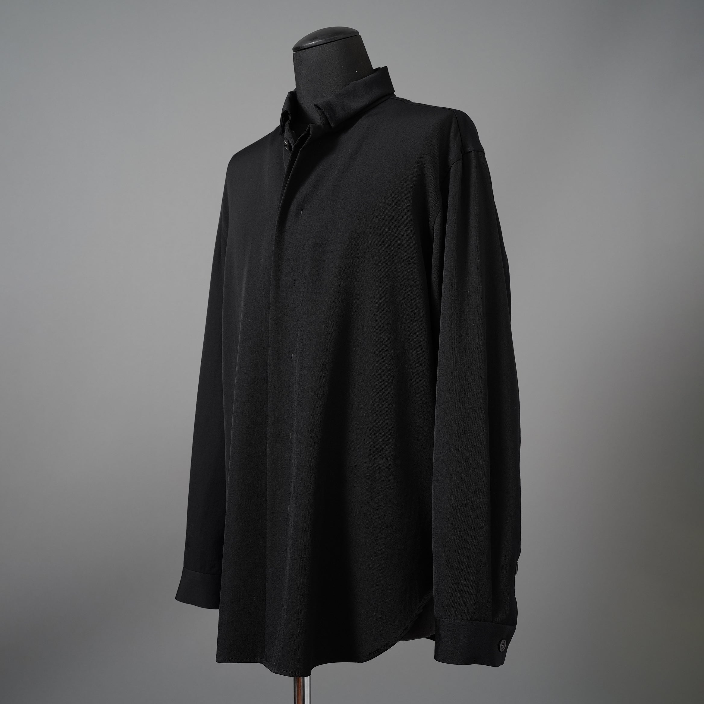 FORME D'EXPRESSION フォルメ デ エクスプレッション / 美品 Wool Minimal Outer Shirt  / 長袖シャツ / size S (BLACK)