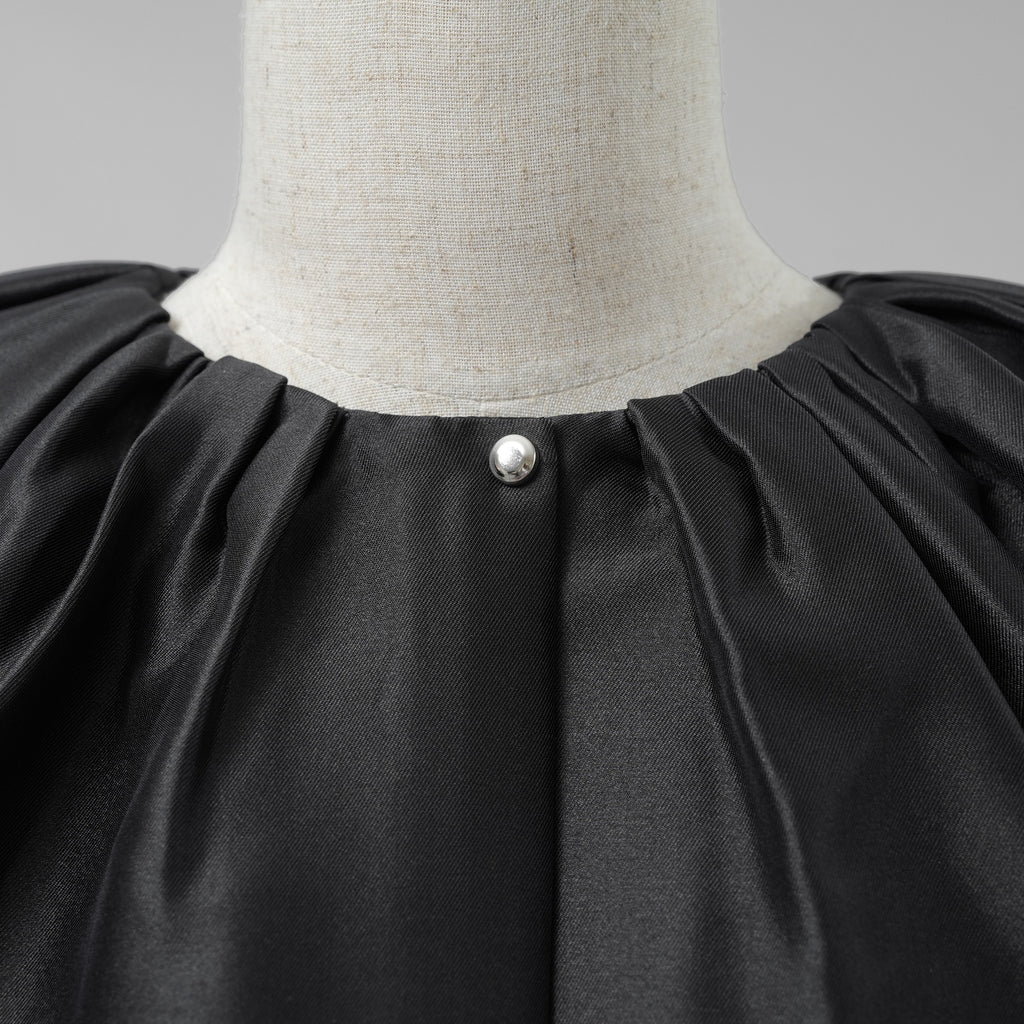 Cruciani クルチアーニ / 美品 21SS タフタ バルーンショートブルゾン ジャケット / CDM0901 / size 40 (BLACK) レディース