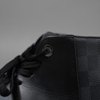 LOUIS VUITTON ルイヴィトン / 2016年モデル ラインアップライン ブラックレザー&ダミエ グラフィット ハイカットスニーカー / MS0196 /size 6.5 (25.5cm) BLACK