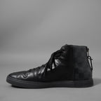 LOUIS VUITTON ルイヴィトン / 2016年モデル ラインアップライン ブラックレザー&ダミエ グラフィット ハイカットスニーカー / MS0196 /size 6.5 (25.5cm) BLACK
