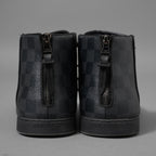 LOUIS VUITTON ルイヴィトン / 2016年モデル ラインアップライン ブラックレザー&ダミエ グラフィット ハイカットスニーカー / MS0196 /size 6.5 (25.5cm) BLACK