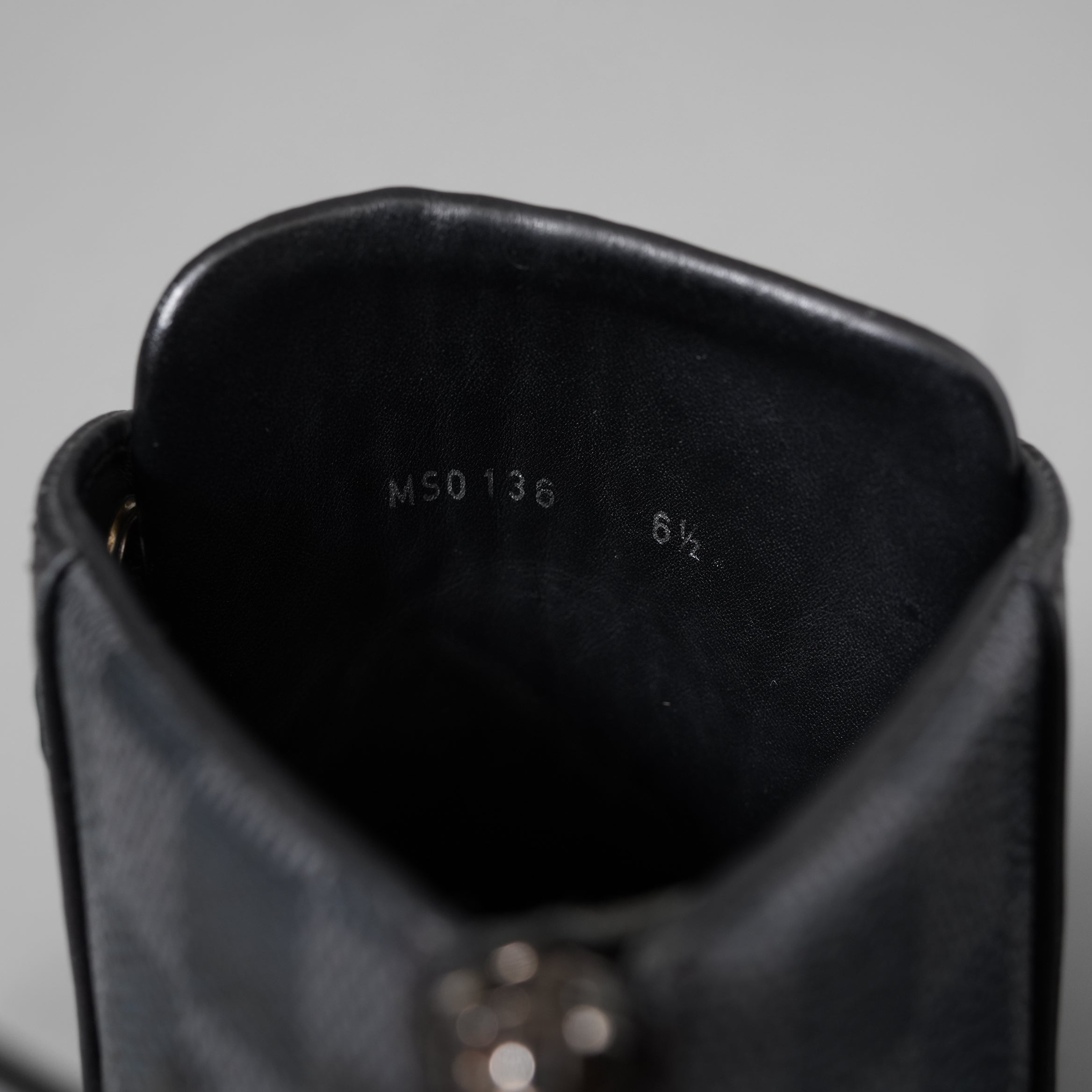 LOUIS VUITTON ルイヴィトン / 2016年モデル ラインアップライン ブラックレザー&ダミエ グラフィット ハイカットスニーカー / MS0196 /size 6.5 (25.5cm) BLACK