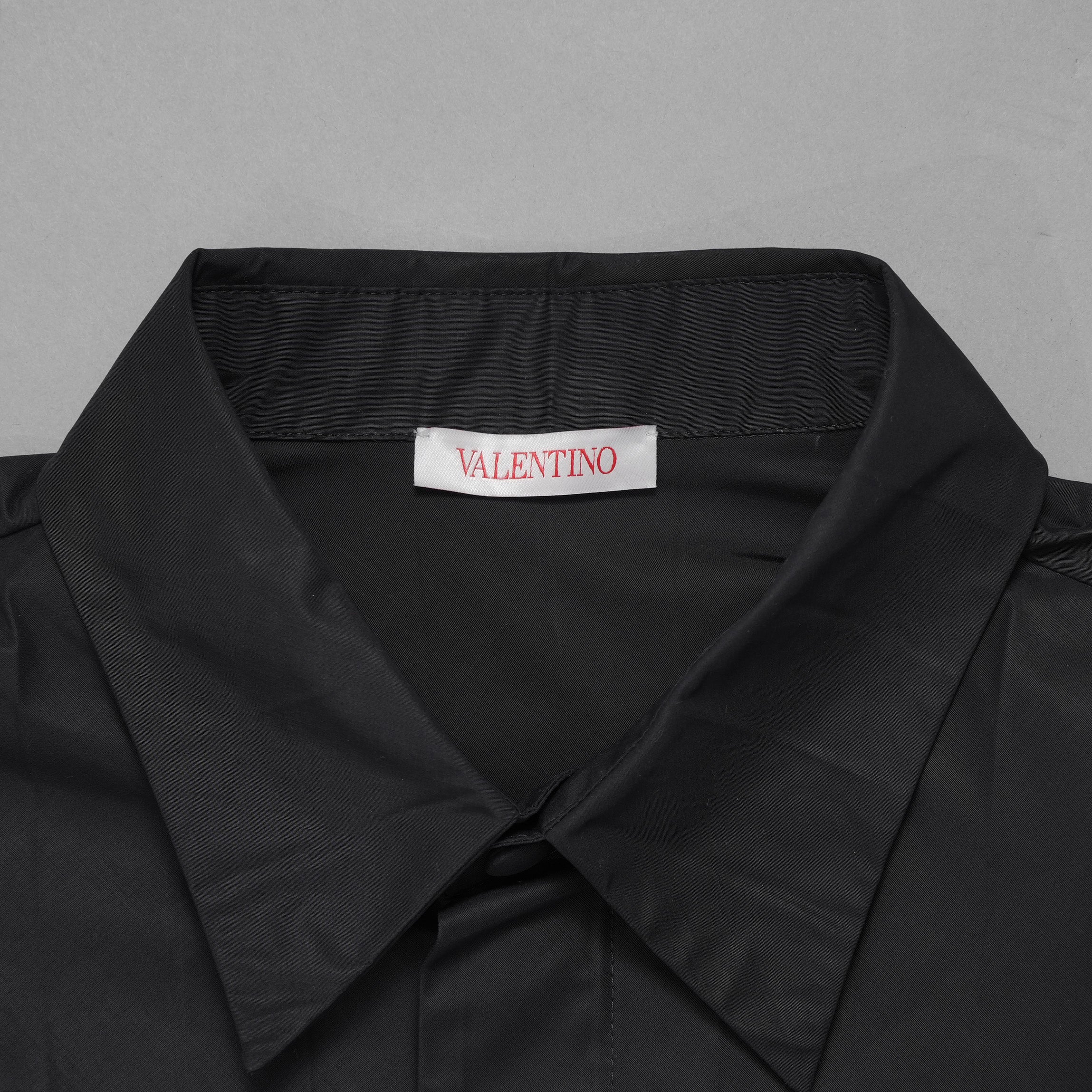 VALENTINO ヴァレンティノ / 美品 23SS Tech Nylon Oversize Shirt 長袖シャツ / 2V0ABX955ET / size S (BLACK)