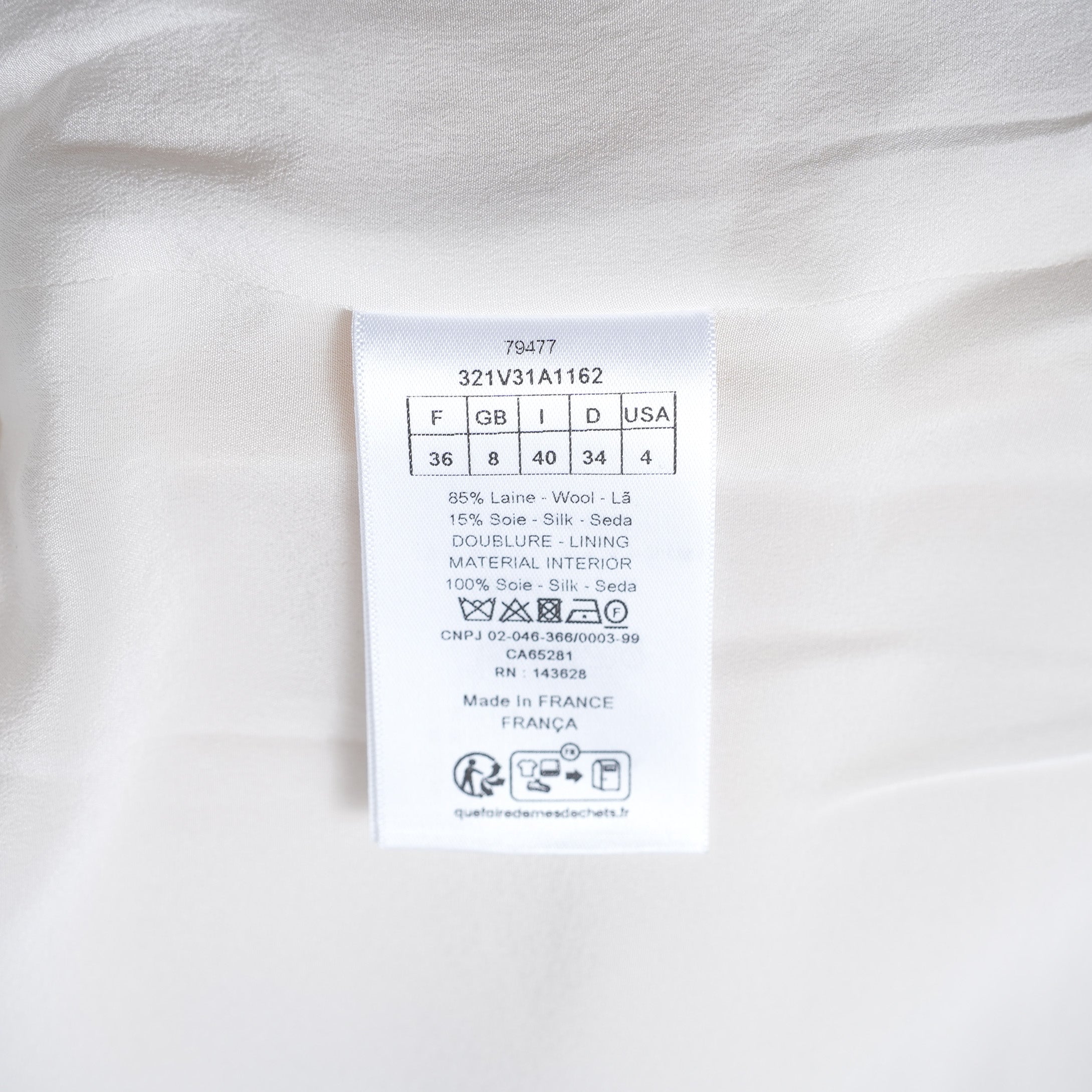 Christiab DIor クリスチャンディオール / 美品 23SS Wool Evening Jacket ショート ジャケット / 321V31A1162 / size 40 (NATURAL)  レディース