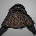 FENDIフェンディ / 20AW クロップド丈 ナイロン ウィンドブレーカー / FAA490 ADHQ / size M (BLACK) レディース