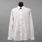 IRENISA イレニサ / 24SS FRONT PANEL SHIRT WITH LEATHER TAB 長袖シャツ / IH-24SS-B027-IM / size 3 (WHITE)