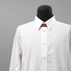 IRENISA イレニサ / 24SS FRONT PANEL SHIRT WITH LEATHER TAB 長袖シャツ / IH-24SS-B027-IM / size 3 (WHITE)