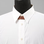 IRENISA イレニサ / 24SS FRONT PANEL SHIRT WITH LEATHER TAB 長袖シャツ / IH-24SS-B027-IM / size 3 (WHITE)