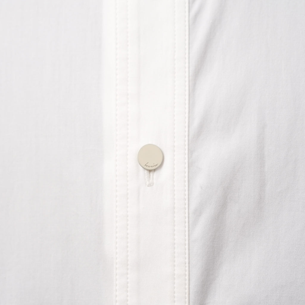 IRENISA イレニサ / 24SS FRONT PANEL SHIRT WITH LEATHER TAB 長袖シャツ / IH-24SS-B027-IM / size 3 (WHITE)