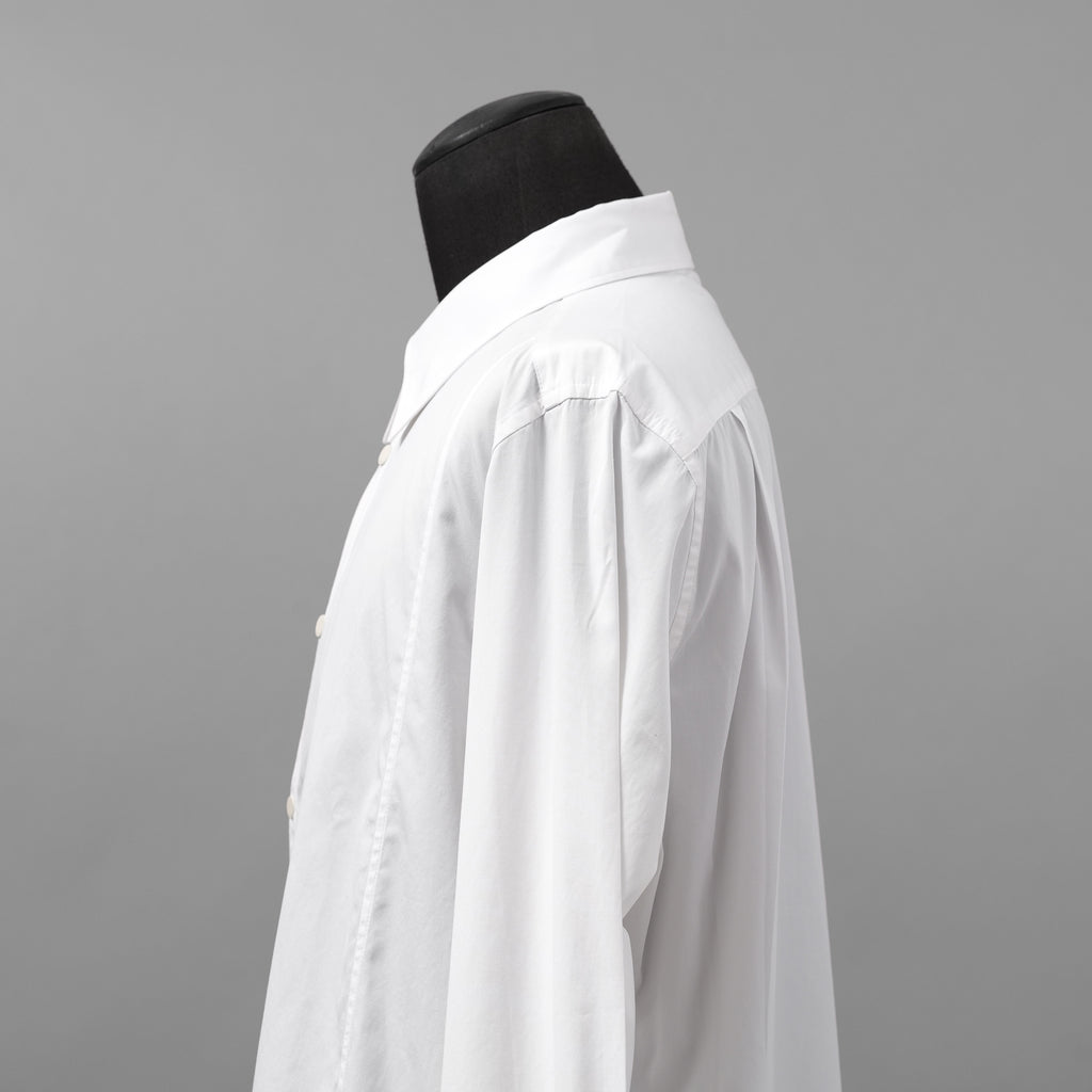 IRENISA イレニサ / 24SS FRONT PANEL SHIRT WITH LEATHER TAB 長袖シャツ / IH-24SS-B027-IM / size 3 (WHITE)