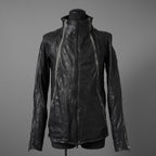 incarnation インカネーション / 22SS 美品 HORSE LEATHER HIGH NECK ZIP BLOUSON W ELASTIC LINED /size S (BLACK)