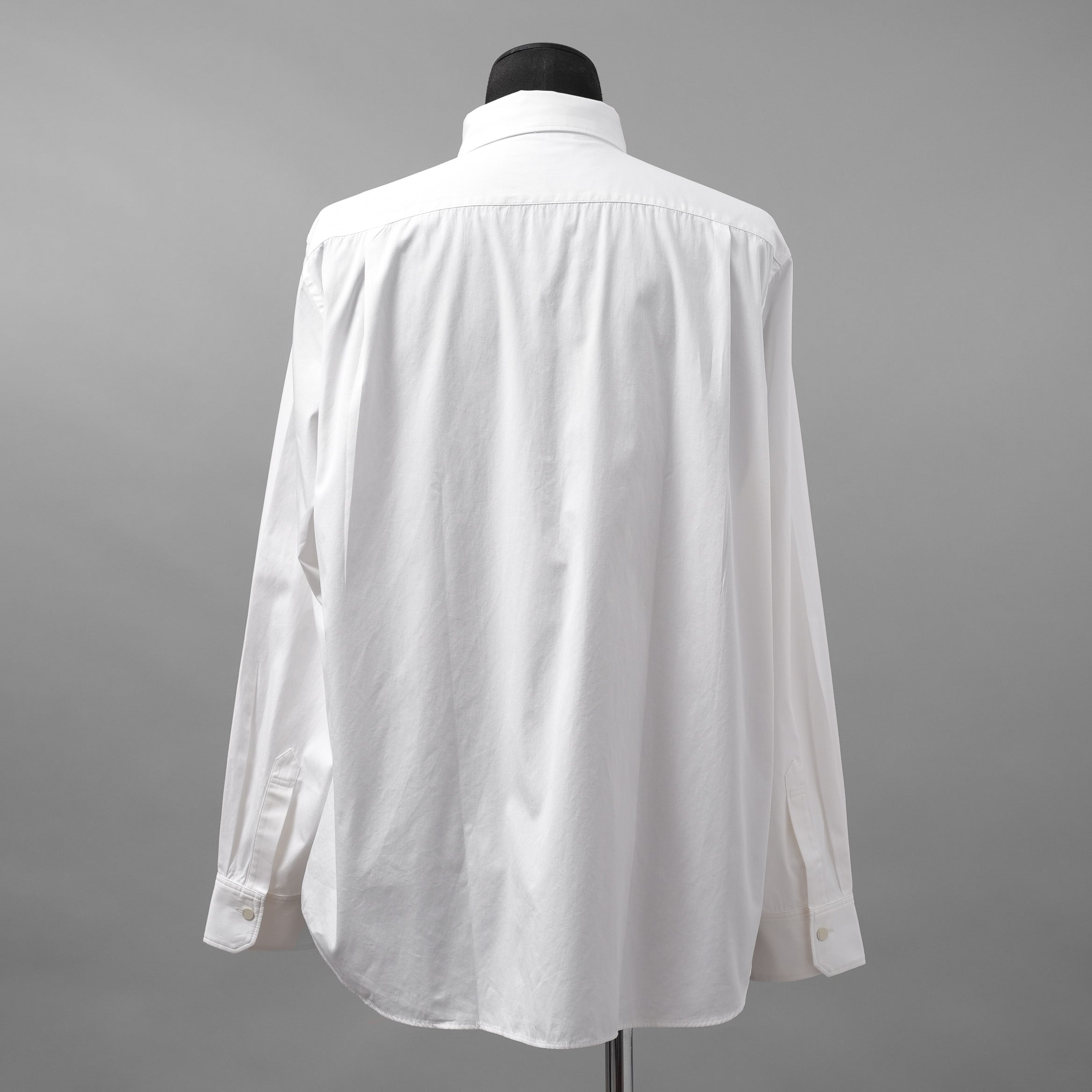 IRENISA イレニサ / 24SS FRONT PANEL SHIRT WITH LEATHER TAB 長袖シャツ / IH-24SS-B027-IM / size 3 (WHITE)