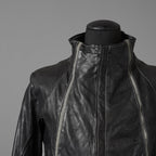 incarnation インカネーション / 22SS 美品 HORSE LEATHER HIGH NECK ZIP BLOUSON W ELASTIC LINED /size S (BLACK)