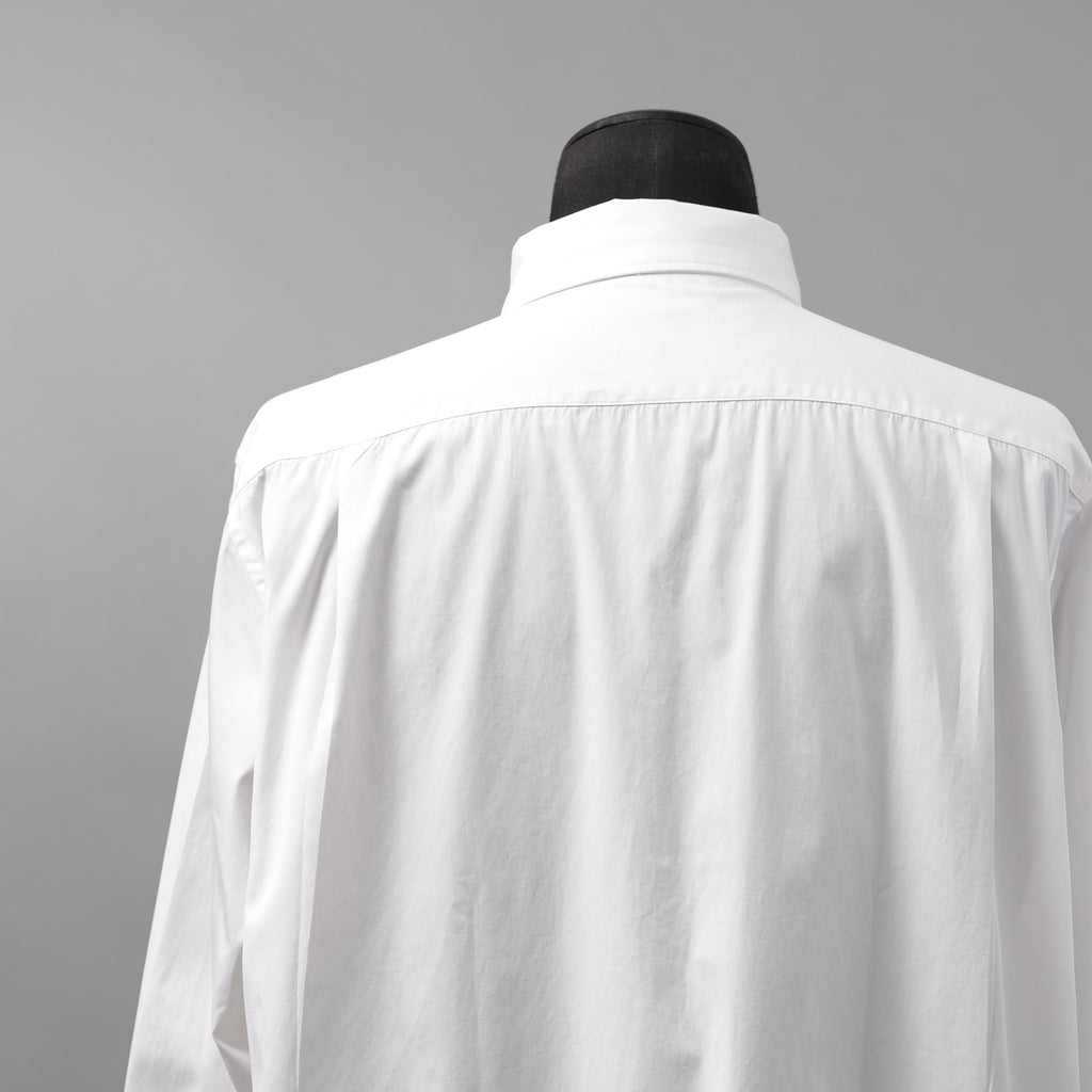 IRENISA イレニサ / 24SS FRONT PANEL SHIRT WITH LEATHER TAB 長袖シャツ / IH-24SS-B027-IM / size 3 (WHITE)