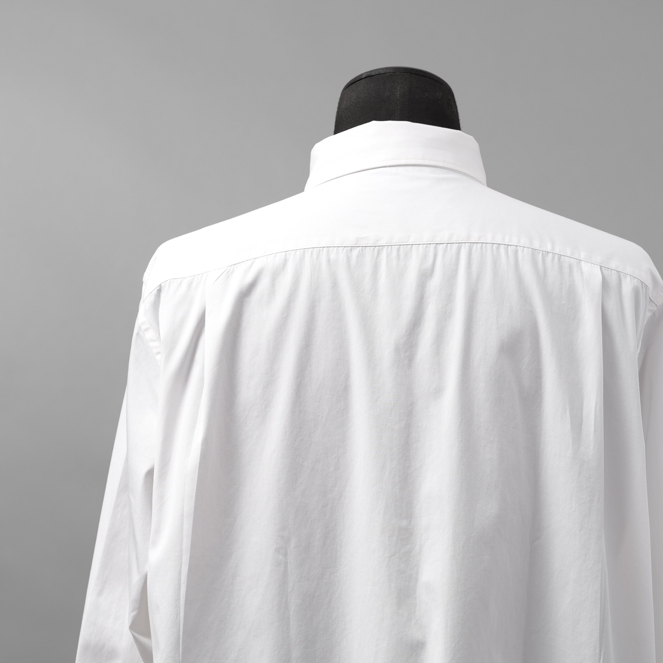 IRENISA イレニサ / 24SS FRONT PANEL SHIRT WITH LEATHER TAB 長袖シャツ / IH-24SS-B027-IM / size 3 (WHITE)