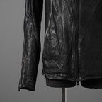 incarnation インカネーション / 22SS 美品 HORSE LEATHER HIGH NECK ZIP BLOUSON W ELASTIC LINED /size S (BLACK)
