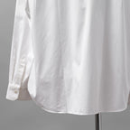 IRENISA イレニサ / 24SS FRONT PANEL SHIRT WITH LEATHER TAB 長袖シャツ / IH-24SS-B027-IM / size 3 (WHITE)