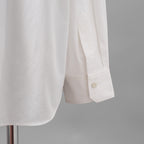 IRENISA イレニサ / 24SS FRONT PANEL SHIRT WITH LEATHER TAB 長袖シャツ / IH-24SS-B027-IM / size 3 (WHITE)
