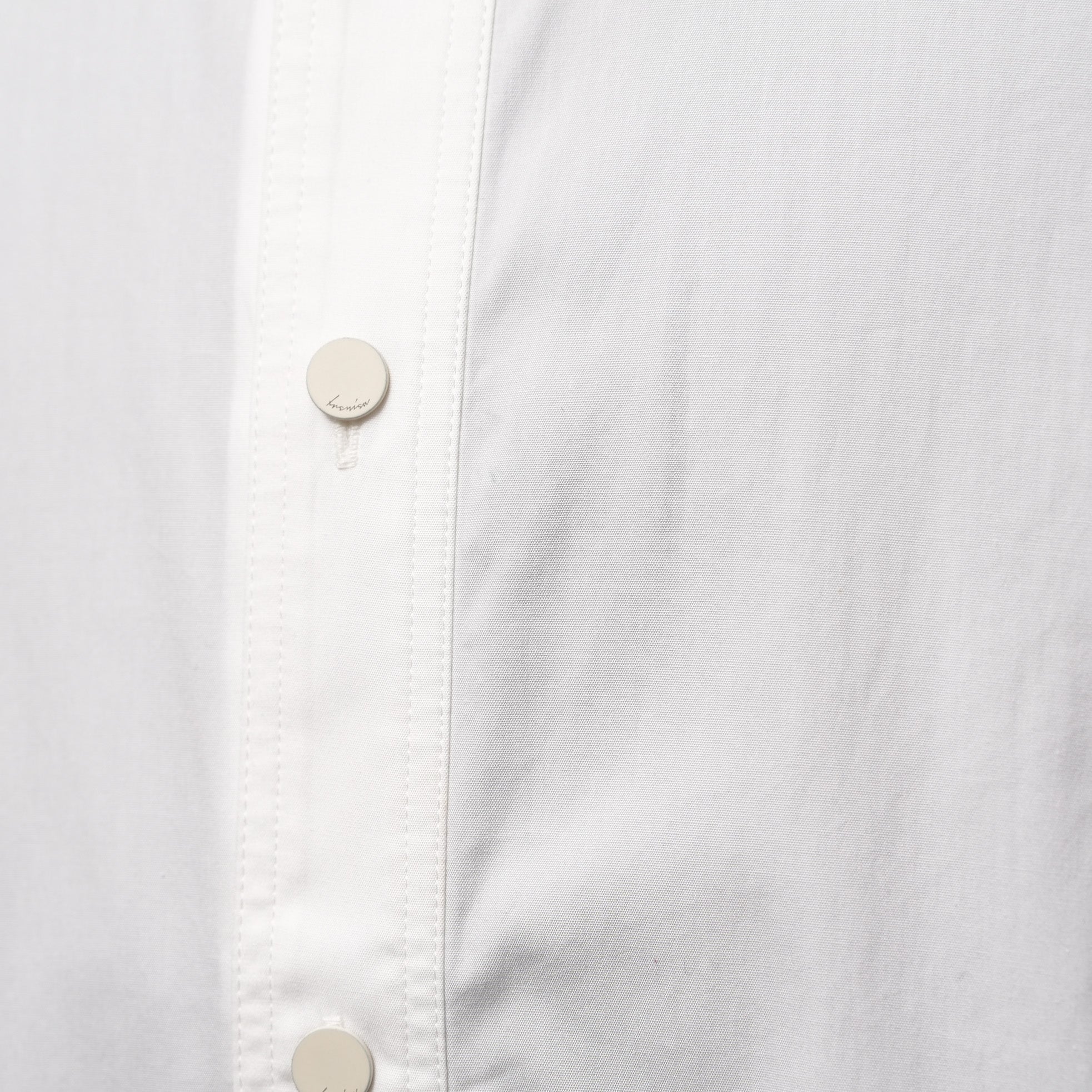 IRENISA イレニサ / 24SS FRONT PANEL SHIRT WITH LEATHER TAB 長袖シャツ / IH-24SS-B027-IM / size 3 (WHITE)