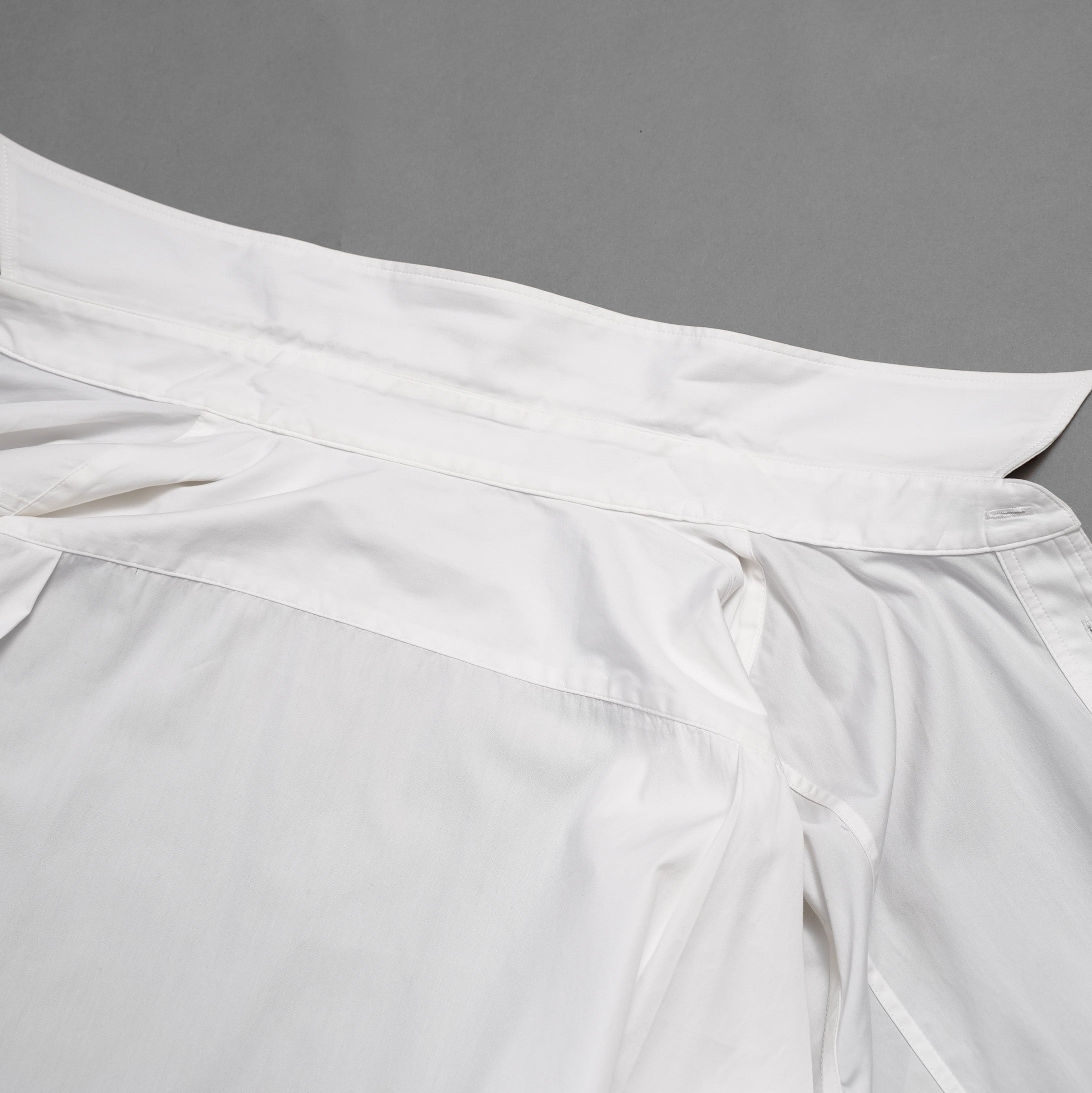 IRENISA イレニサ / 24SS FRONT PANEL SHIRT WITH LEATHER TAB 長袖シャツ / IH-24SS-B027-IM / size 3 (WHITE)