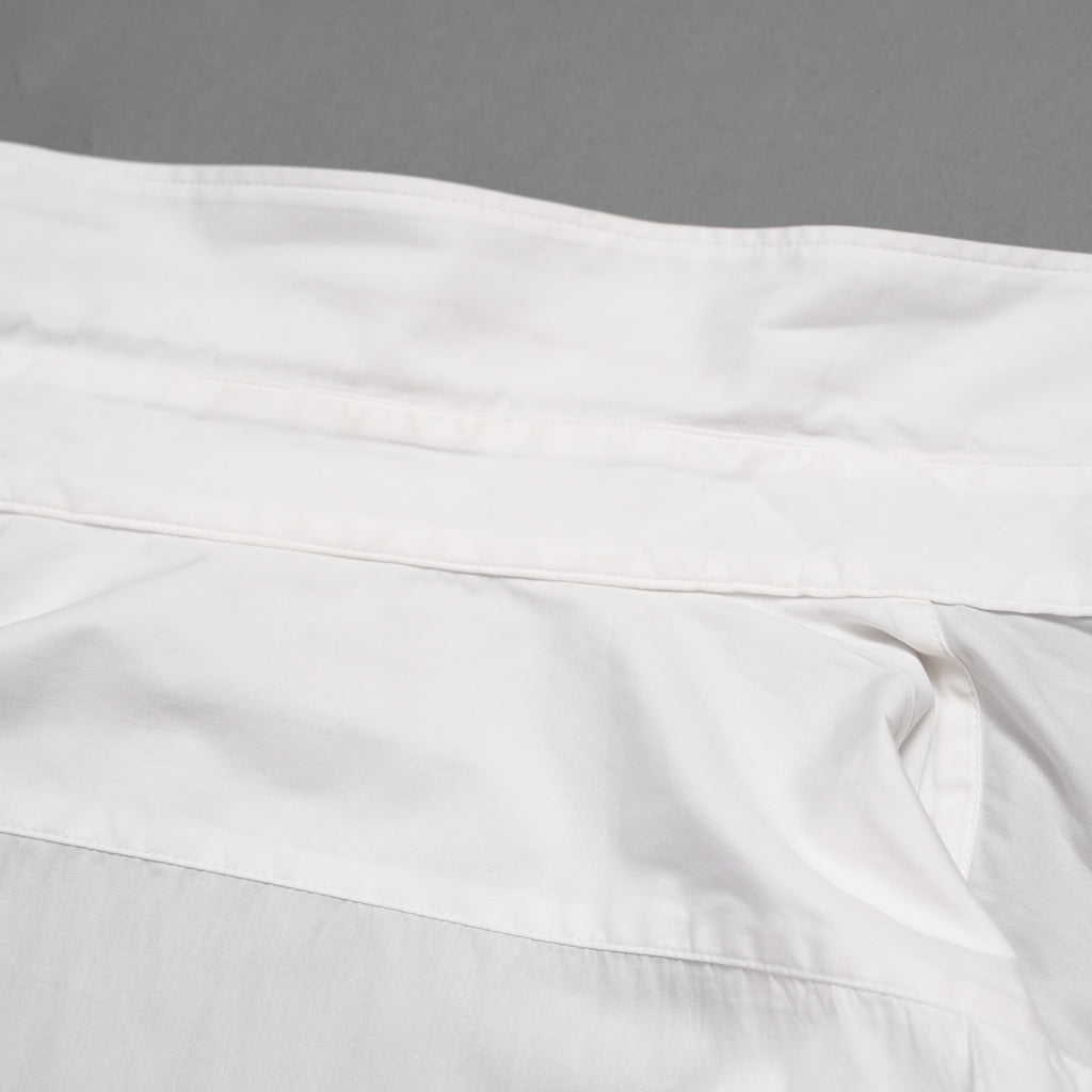 IRENISA イレニサ / 24SS FRONT PANEL SHIRT WITH LEATHER TAB 長袖シャツ / IH-24SS-B027-IM / size 3 (WHITE)