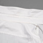 IRENISA イレニサ / 24SS FRONT PANEL SHIRT WITH LEATHER TAB 長袖シャツ / IH-24SS-B027-IM / size 3 (WHITE)