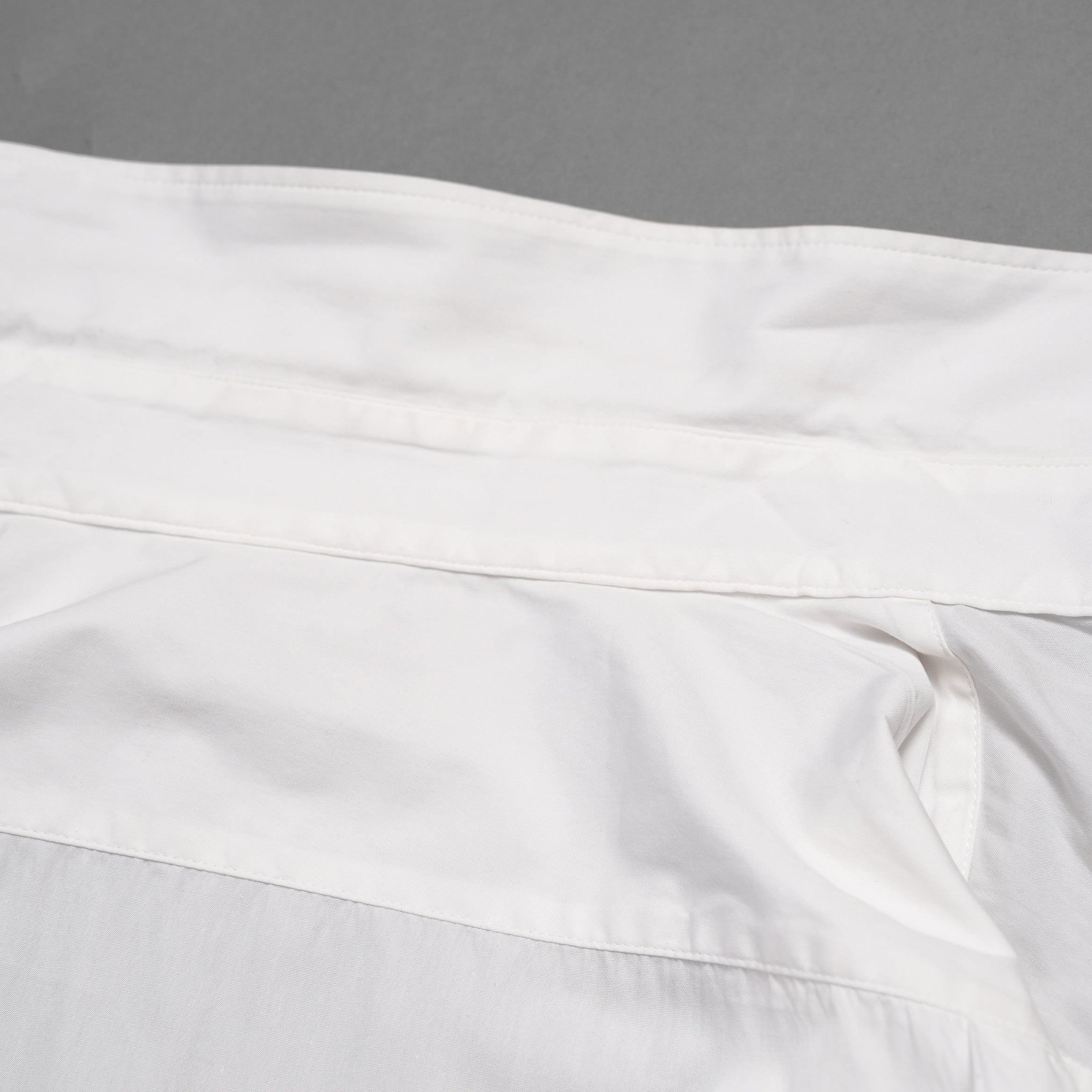 IRENISA イレニサ / 24SS FRONT PANEL SHIRT WITH LEATHER TAB 長袖シャツ / IH-24SS-B027-IM / size 3 (WHITE)