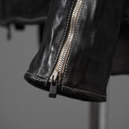 incarnation インカネーション / 22SS 美品 HORSE LEATHER HIGH NECK ZIP BLOUSON W ELASTIC LINED /size S (BLACK)