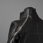 incarnation インカネーション / 22SS 美品 HORSE LEATHER HIGH NECK ZIP BLOUSON W ELASTIC LINED /size S (BLACK)