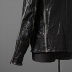 incarnation インカネーション / 22SS 美品 HORSE LEATHER HIGH NECK ZIP BLOUSON W ELASTIC LINED /size S (BLACK)