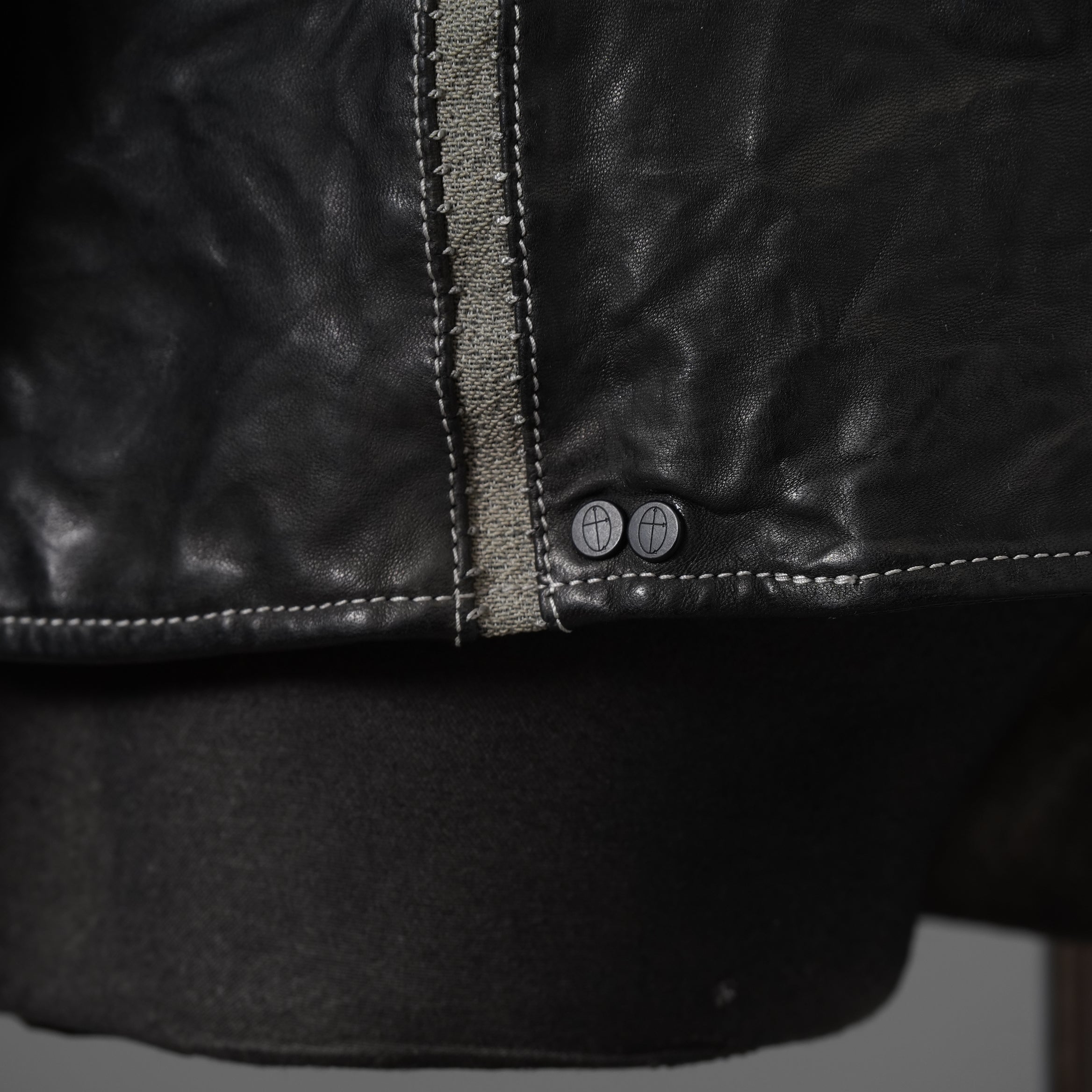 incarnation インカネーション / 22SS 美品 HORSE LEATHER HIGH NECK ZIP BLOUSON W ELASTIC LINED /size S (BLACK)