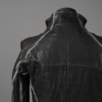incarnation インカネーション / 22SS 美品 HORSE LEATHER HIGH NECK ZIP BLOUSON W ELASTIC LINED /size S (BLACK)