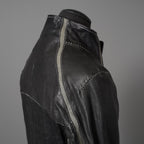incarnation インカネーション / 22SS 美品 HORSE LEATHER HIGH NECK ZIP BLOUSON W ELASTIC LINED /size S (BLACK)