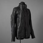 incarnation インカネーション / 22SS 美品 HORSE LEATHER HIGH NECK ZIP BLOUSON W ELASTIC LINED /size S (BLACK)