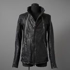 incarnation インカネーション / 22SS 美品 HORSE LEATHER HIGH NECK ZIP BLOUSON W ELASTIC LINED /size S (BLACK)