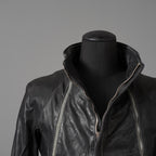 incarnation インカネーション / 22SS 美品 HORSE LEATHER HIGH NECK ZIP BLOUSON W ELASTIC LINED /size S (BLACK)