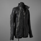 incarnation インカネーション / 22SS 美品 HORSE LEATHER HIGH NECK ZIP BLOUSON W ELASTIC LINED /size S (BLACK)